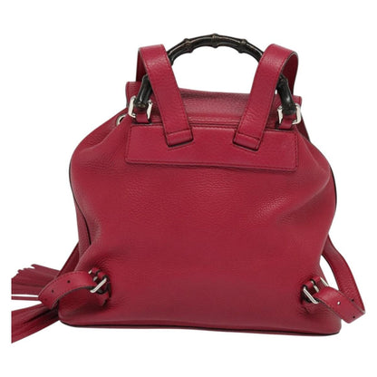 Gucci Bamboo Tassel Backpack Leather, PINK, LEATHER, Backpack