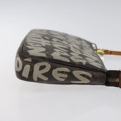 Louis Vuitton Pochette Accessoires Limited Edition Monogram Graffiti, BROWN, CANVAS, Clutche & pouche