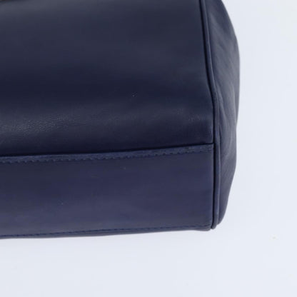 Celine Circle Logo Handbag Leather, BLUE, LEATHER, Handbag