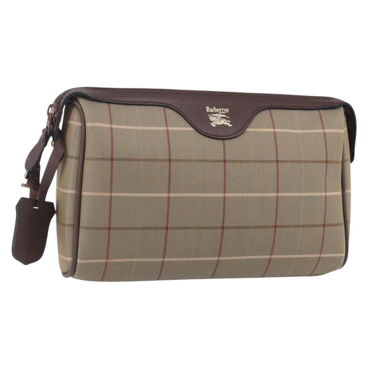 Burberry Nova check Pochette Canvas, BEIGE, CANVAS, Clutche & pouche