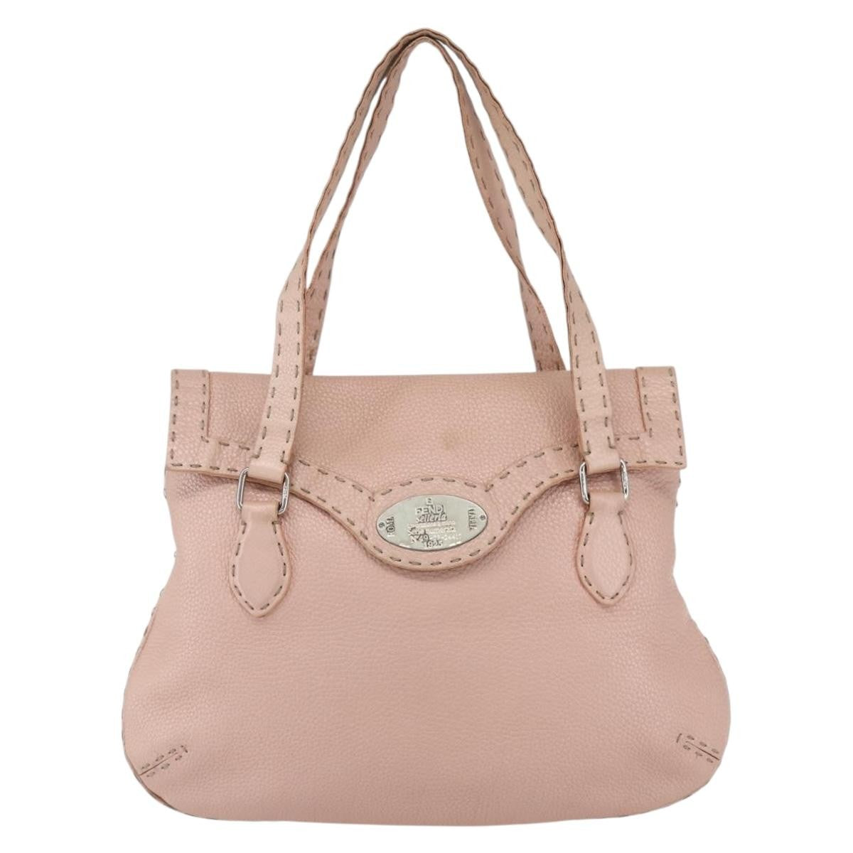 Fendi Selleria Tote Leather, PINK, LEATHER, Tote bag