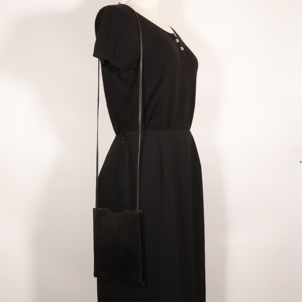 Hermes Onimaitou Handbag Leather, BLACK, LEATHER, Shoulder bag