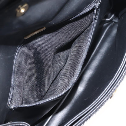 Bally Vintage Chain Shoulder Bag Quilted Leather, BLACK, LEATHER, Shoulder bag