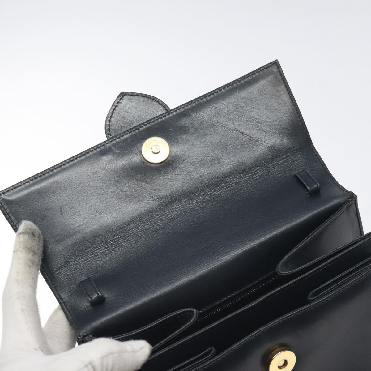 Salvatore Ferragamo Vintage Handbag Leather, BLACK, LEATHER, Handbag