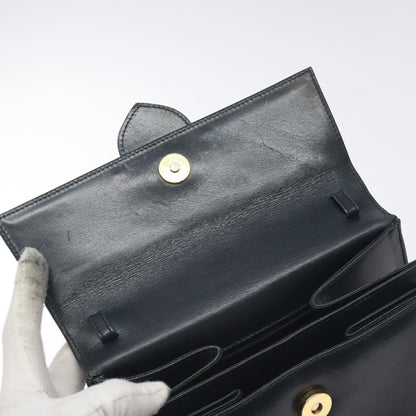 Salvatore Ferragamo Vintage Handbag Leather, BLACK, LEATHER, Handbag