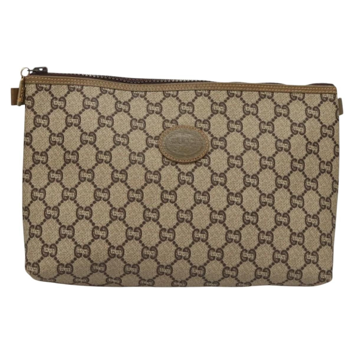 Gucci GG Plus Supreme Pouch Canvas, BEIGE, CANVAS, Clutche & pouche