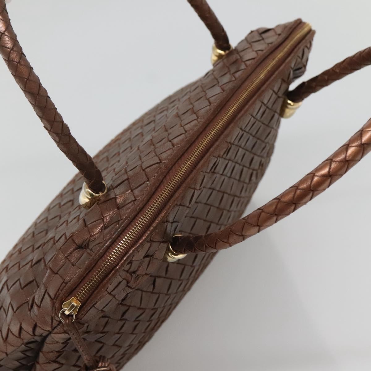 Bottega Veneta Intrecciato Leather, BROWN, LEATHER, Handbag
