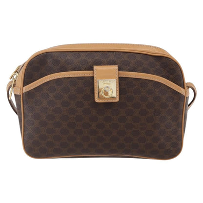 Celine Macadam Shoulder Bag PVC Leather, BROWN, PVC, Shoulder bag