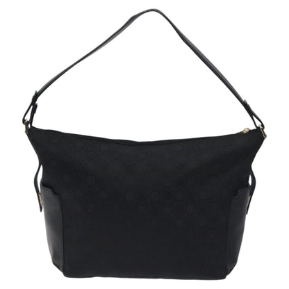 Salvatore Ferragamo Gancini Shoulder Bag Canvas, BLACK, CANVAS, Shoulder bag