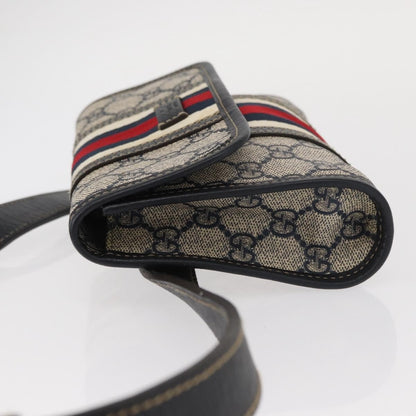Gucci Vintage Web Belt Bag GG Coated Canvas, NAVY, PVC, Clutche & pouche