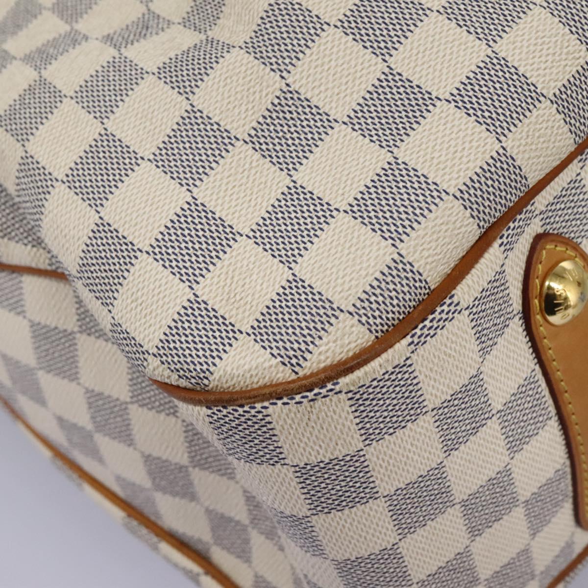 Louis Vuitton Siracusa Handbag Damier, WHITE, CANVAS, Shoulder bag