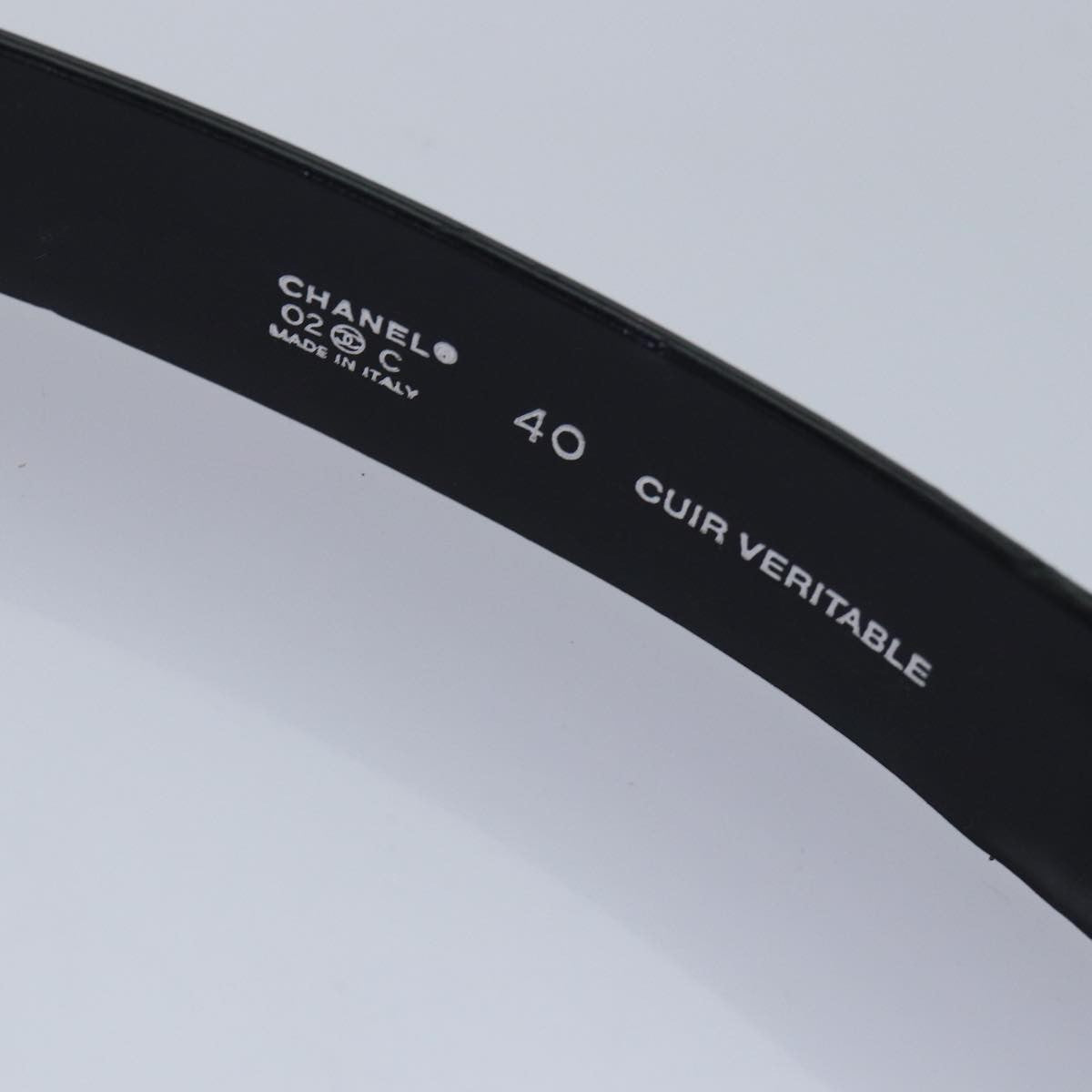 Chanel Buckle Belt Leather, BLACK, LEATHER, Belts