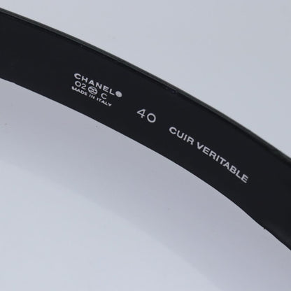 Chanel Buckle Belt Leather, BLACK, LEATHER, Belts