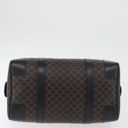 Celine Vintage Duffle Bag Macadam Coated Canvas, Black, Canvas, Handbag