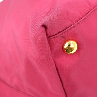 Prada Convertible Flap Tote Tessuto and Saffiano Leather, PINK, NYLON, Tote bag