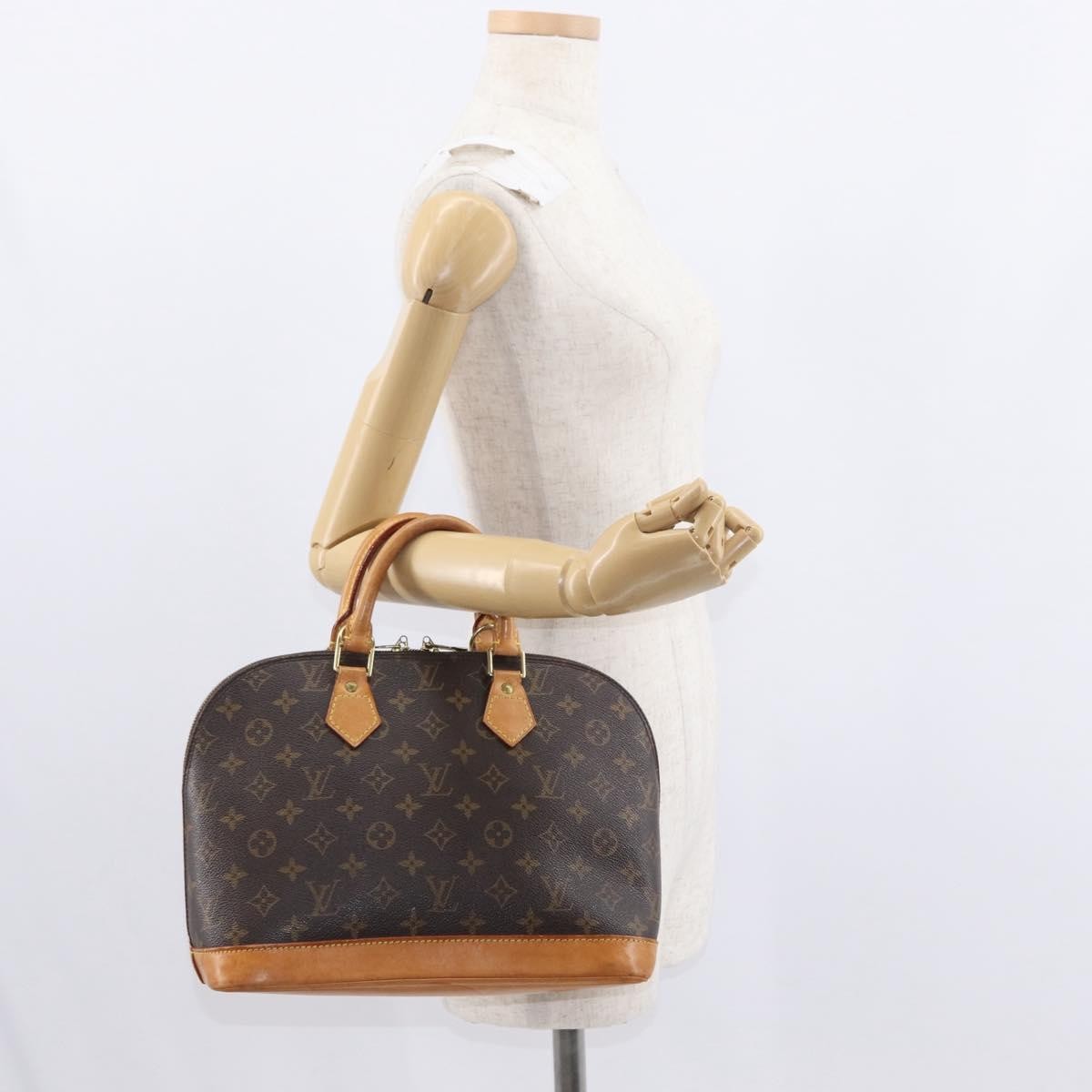 Louis Vuitton Vintage Alma Handbag Monogram Canvas, BROWN, CANVAS, Handbag