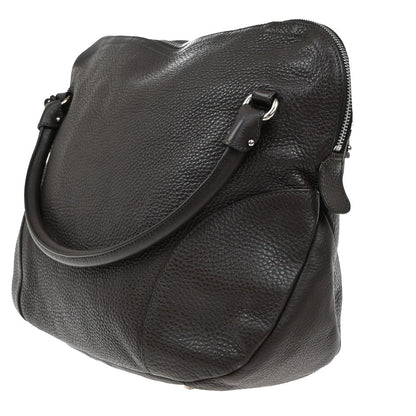 Salvatore Ferragamo Gancini handbag Leather, GRAY, LEATHER, Handbag