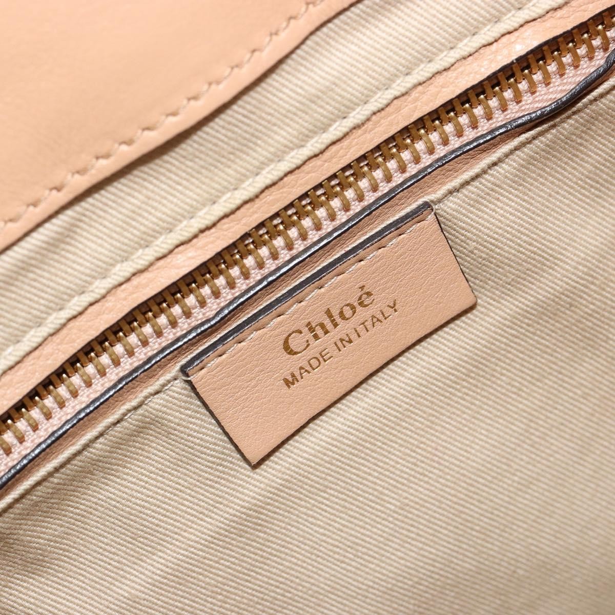 Chloe Faye Backpack Suede with Applique, Beige, Leather, Backpack