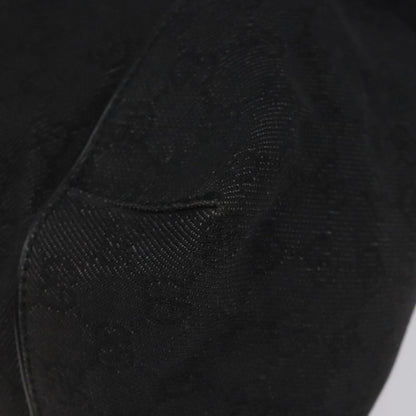 Gucci Vintage Shoulder Bag GG Canvas and Leather, BLACK, CANVAS, Shoulder bag