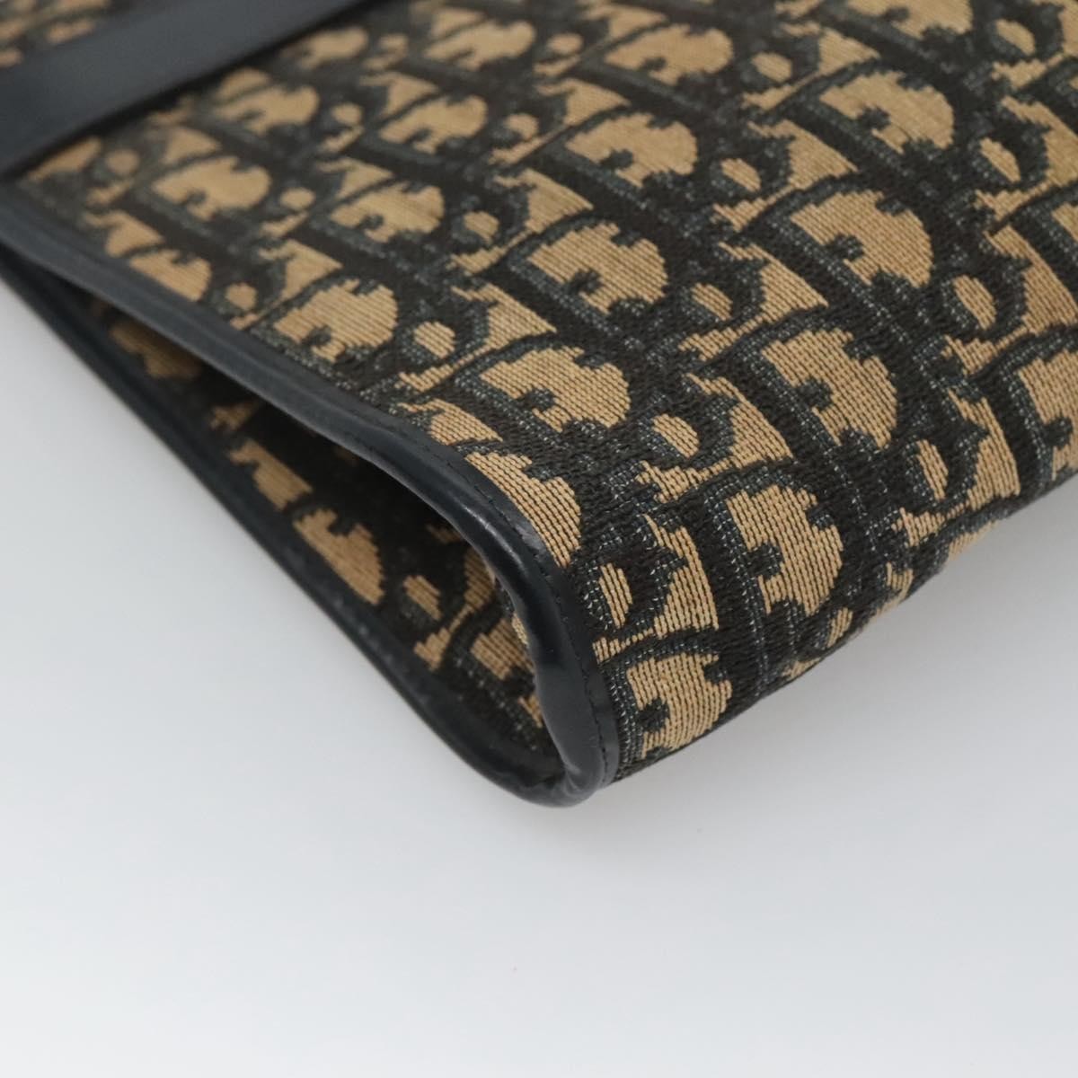 Christian Dior Vintage Trotter Shoulder Bag Canvas, NAVY, CANVAS, Shoulder bag