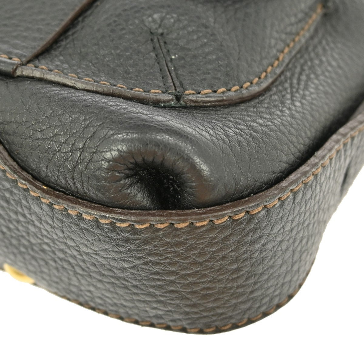 Salvatore Ferragamo Vintage Shoulder Bag Leather, BLACK, LEATHER, Shoulder bag