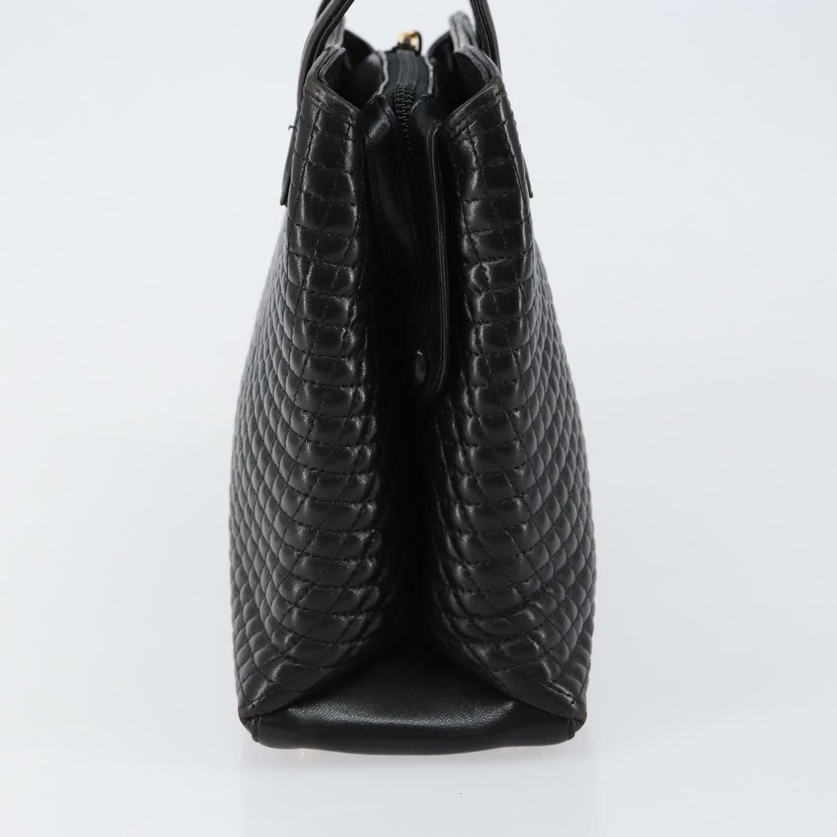 Bally Vintage Handbag Quilted Leather, BLACK, LEATHER, Handbag