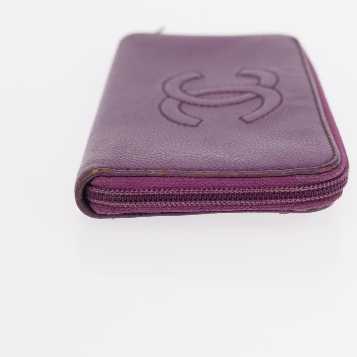 Chanel Timeless CC Zipped Wallet Caviar, PURPLE, LEATHER, Wallets