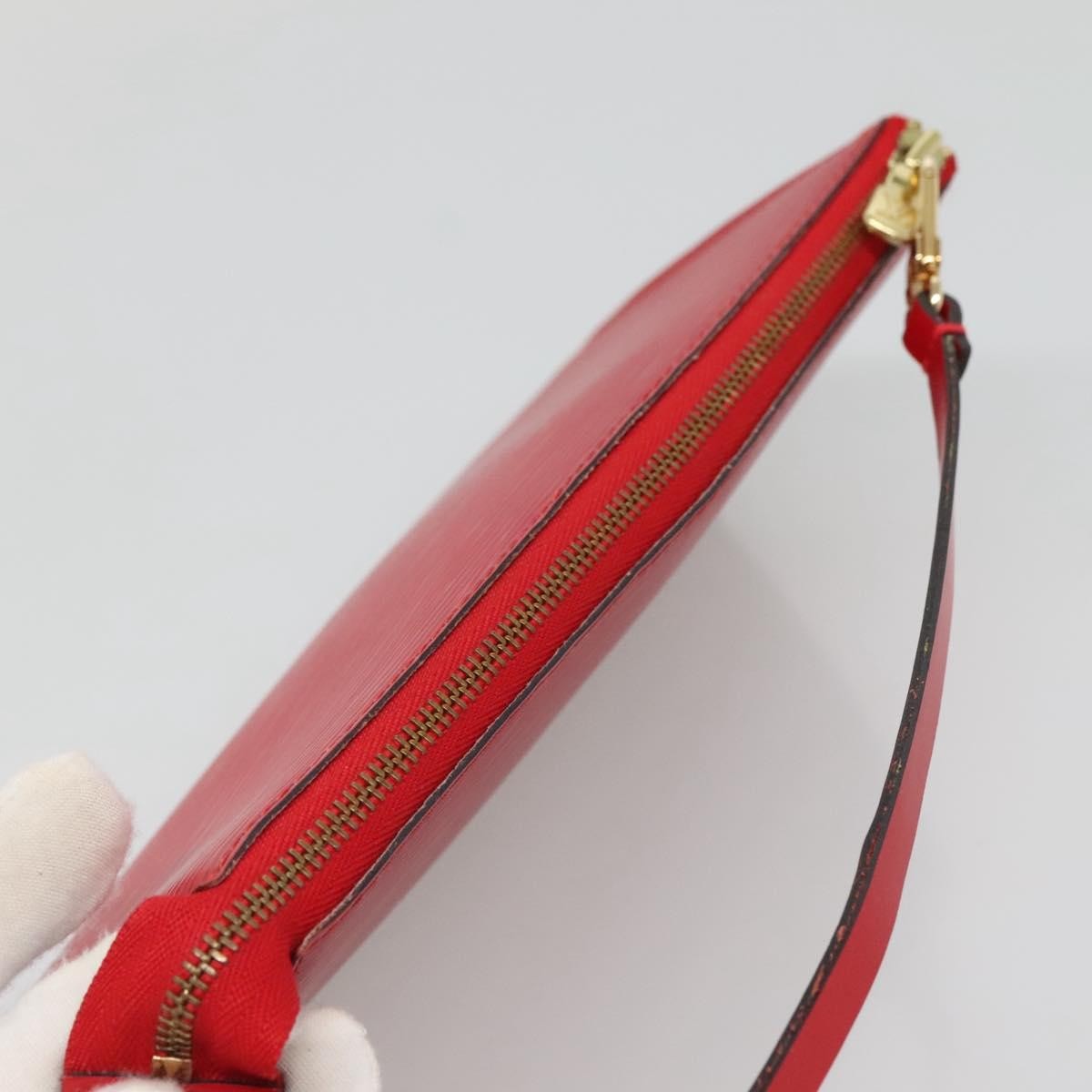Louis Vuitton Pochette Accessoires Epi Leather, RED, LEATHER, Clutche & pouche