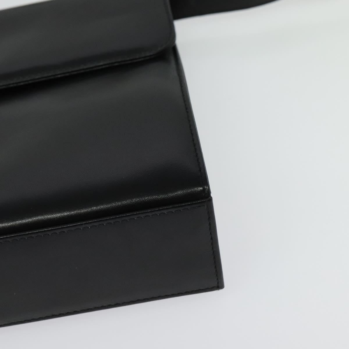 Salvatore Ferragamo Gancini Shoulder Bag Leather, BLACK, LEATHER, Shoulder bag