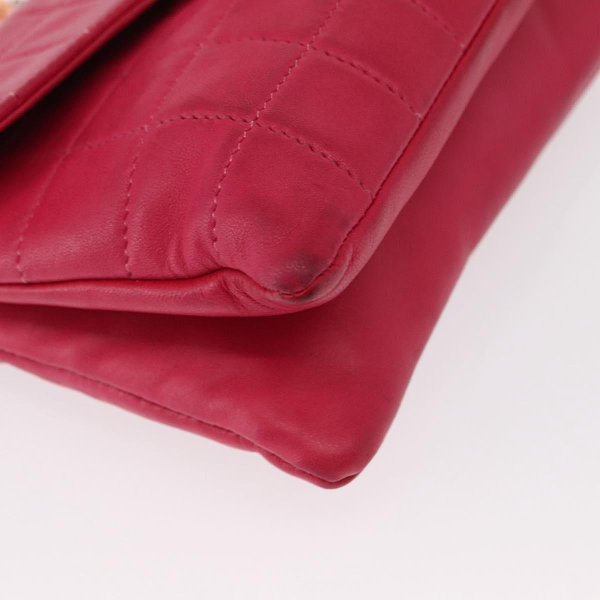 Chanel Chocolate Bar CC Clutch Quilted Leather, PINK, LEATHER, Clutche & pouche