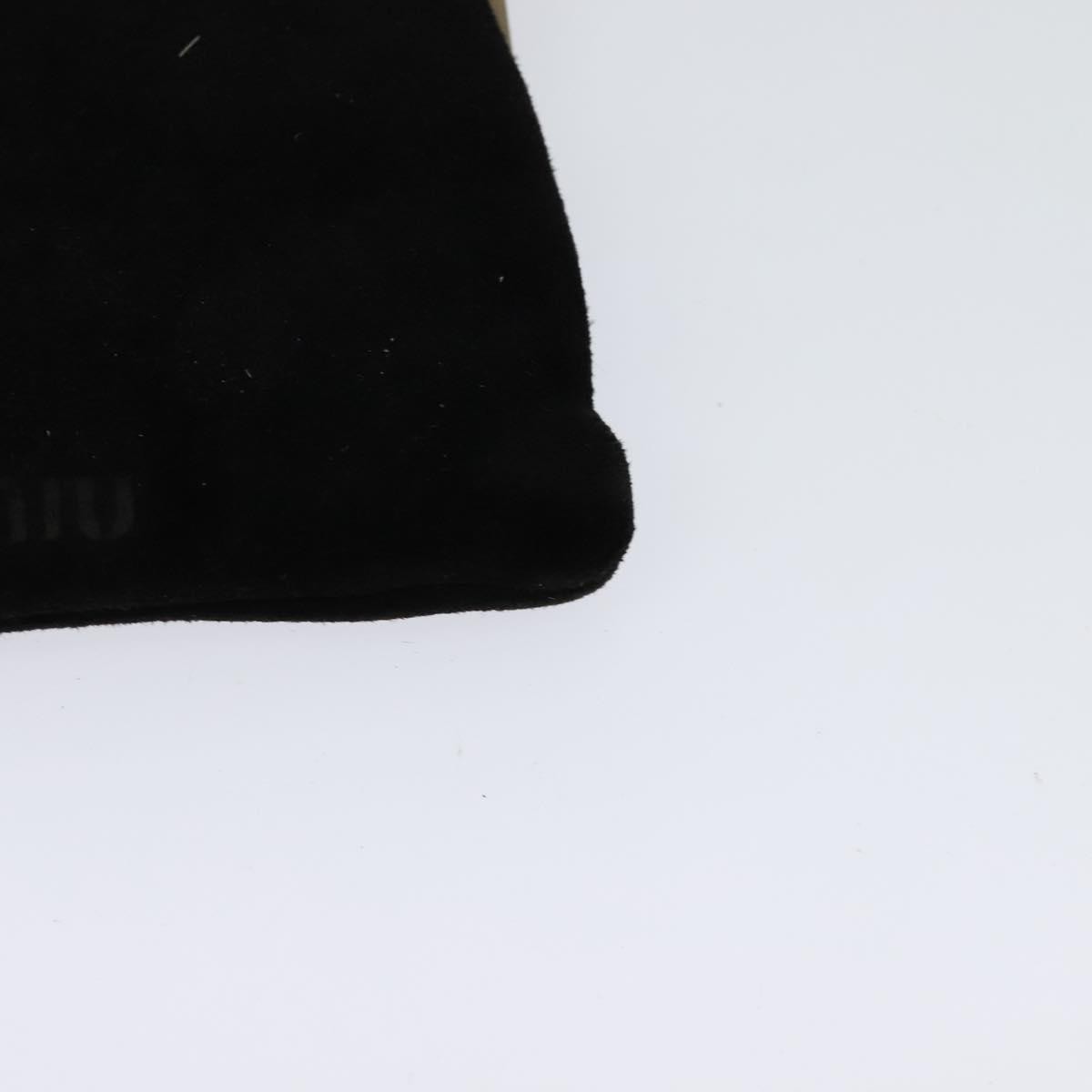 Miu Miu Kisslock Clutch Suede, BLACK, SUEDE, Clutche & pouche