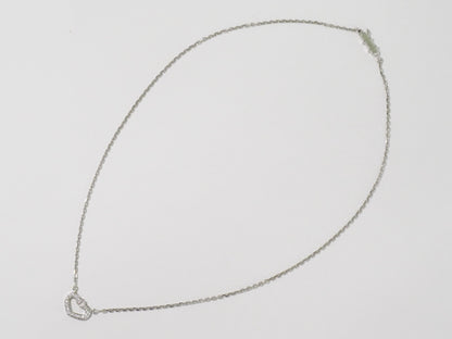 Cartier C Heart de Cartier Pendant Necklace 18K White Gold with Diamond, SILVER, WHITE_GOLD, Necklace