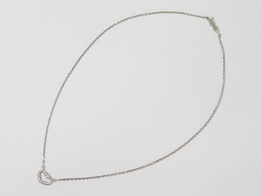 Cartier C Heart de Cartier Pendant Necklace 18K White Gold with Diamond, SILVER, WHITE_GOLD, Necklace