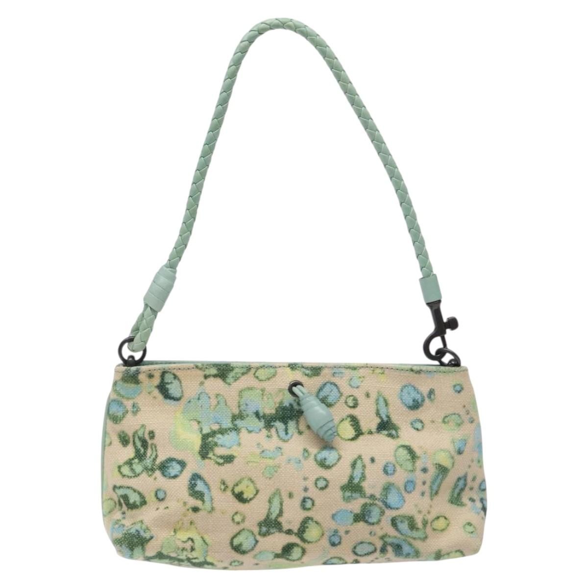Bottega Veneta Vintage Shoulder Bag Canvas, GREEN, CANVAS, Shoulder bag