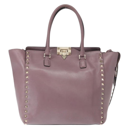 Valentino Garavani Rockstud Tote Rigid Leather, PURPLE, LEATHER, Handbag