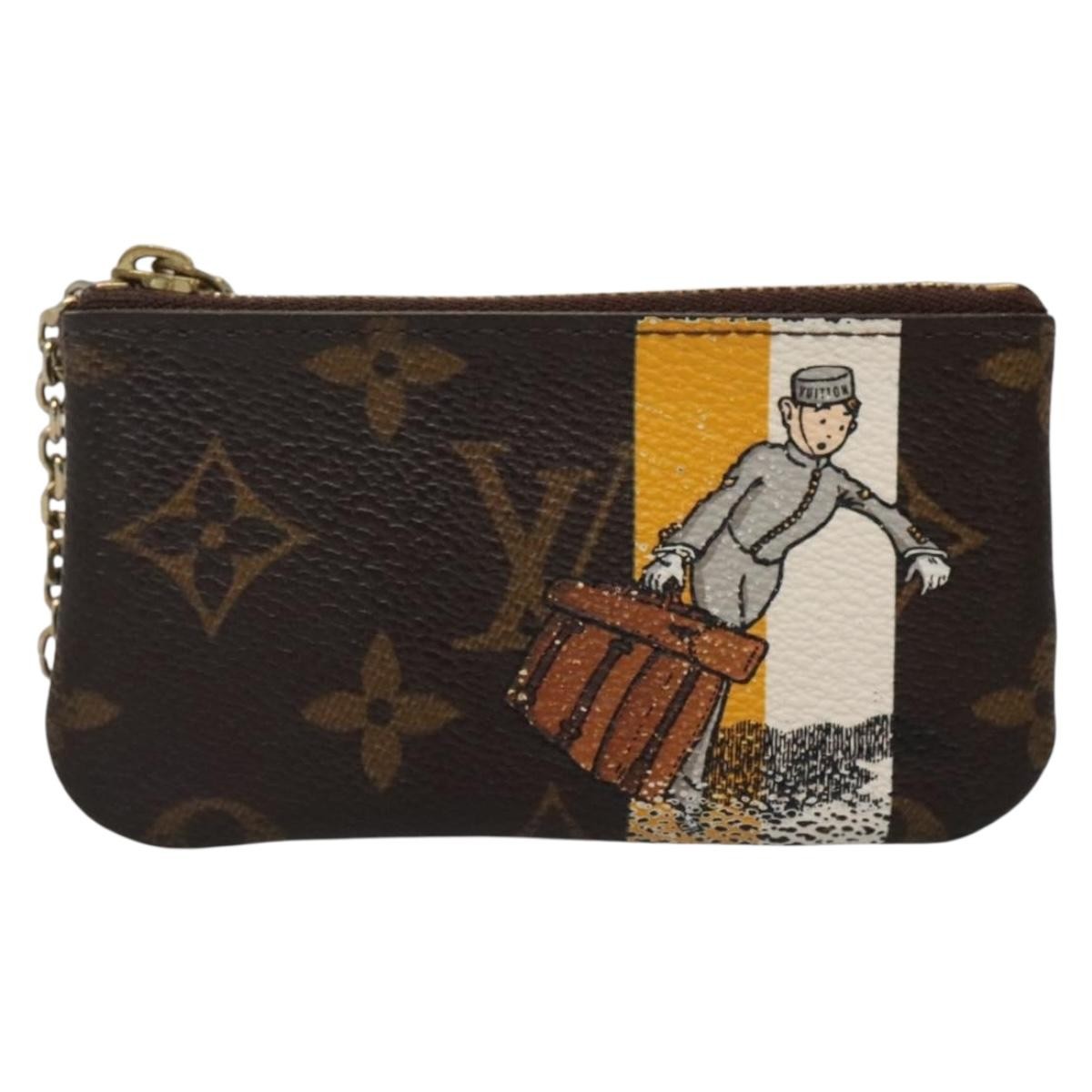 Louis Vuitton Pochette Clés Monogram Empreinte, BROWN, CANVAS, Wallets