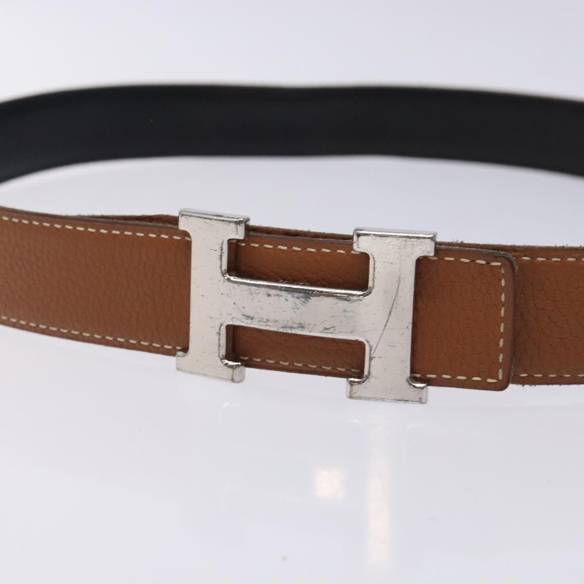 Hermes Constance Belt Leather, BROWN, LEATHER, Belts