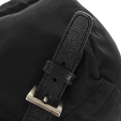 Prada Front Pocket Buckle Backpack Nylon, BLACK, NYLON, Backpack