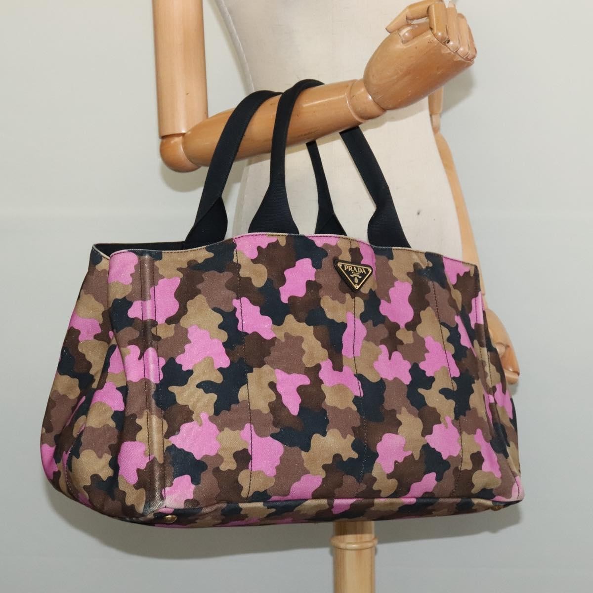 Prada Canapa Open Tote Canvas, MULTICOLOUR, CANVAS, Tote bag