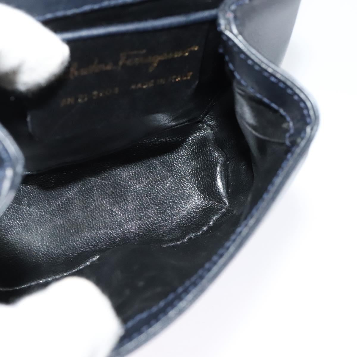 Salvatore Ferragamo Flap Shoulder Bag Leather, NAVY, LEATHER, Shoulder bag