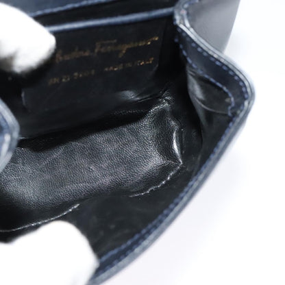 Salvatore Ferragamo Flap Shoulder Bag Leather, NAVY, LEATHER, Shoulder bag