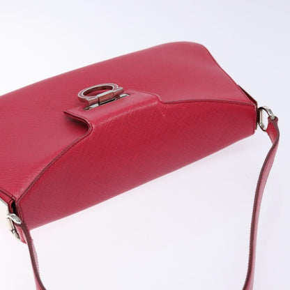 Salvatore Ferragamo Gancini Shoulder Bag Leather, PINK, LEATHER, Shoulder bag