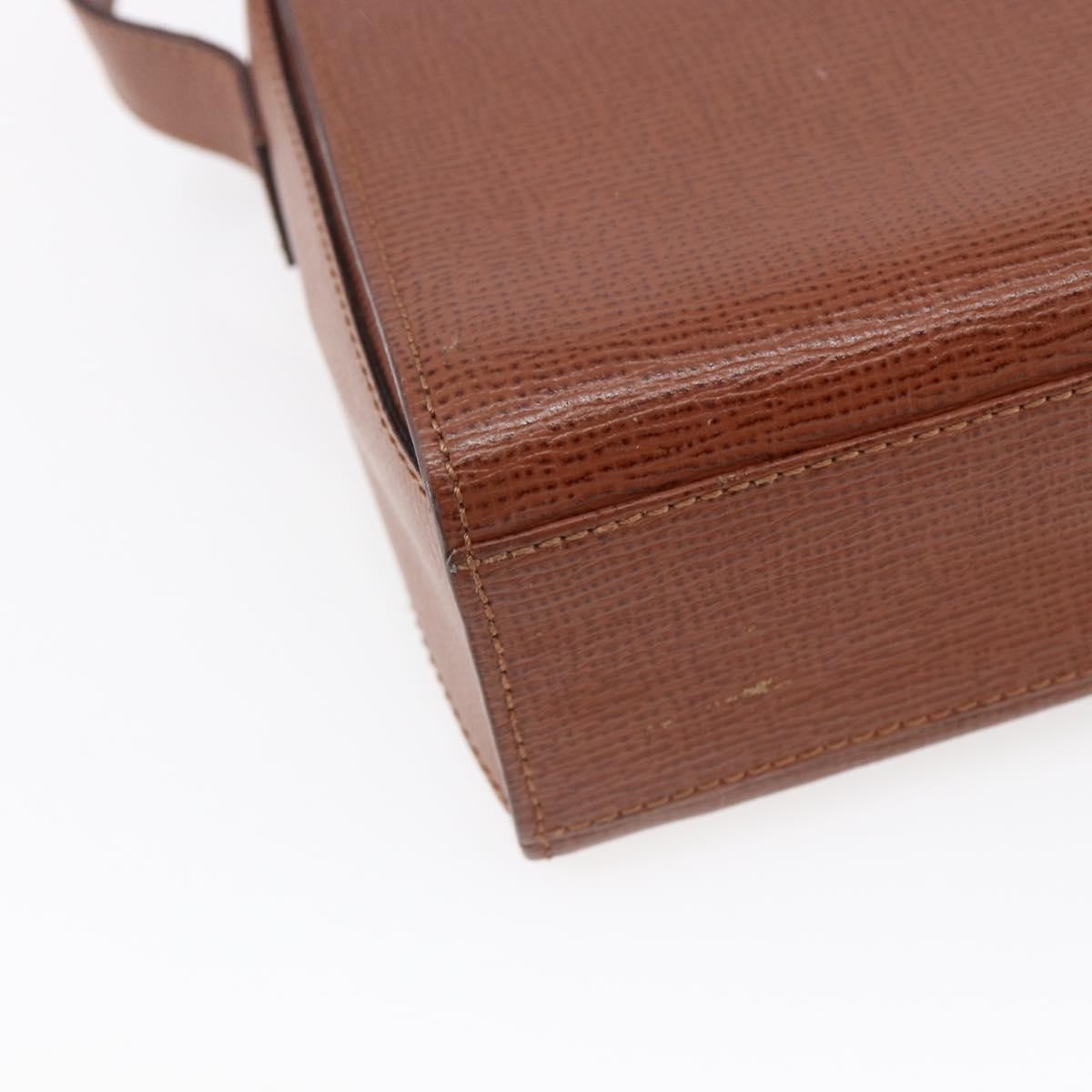 Celine Circle logo Leather, BROWN, LEATHER, Handbag