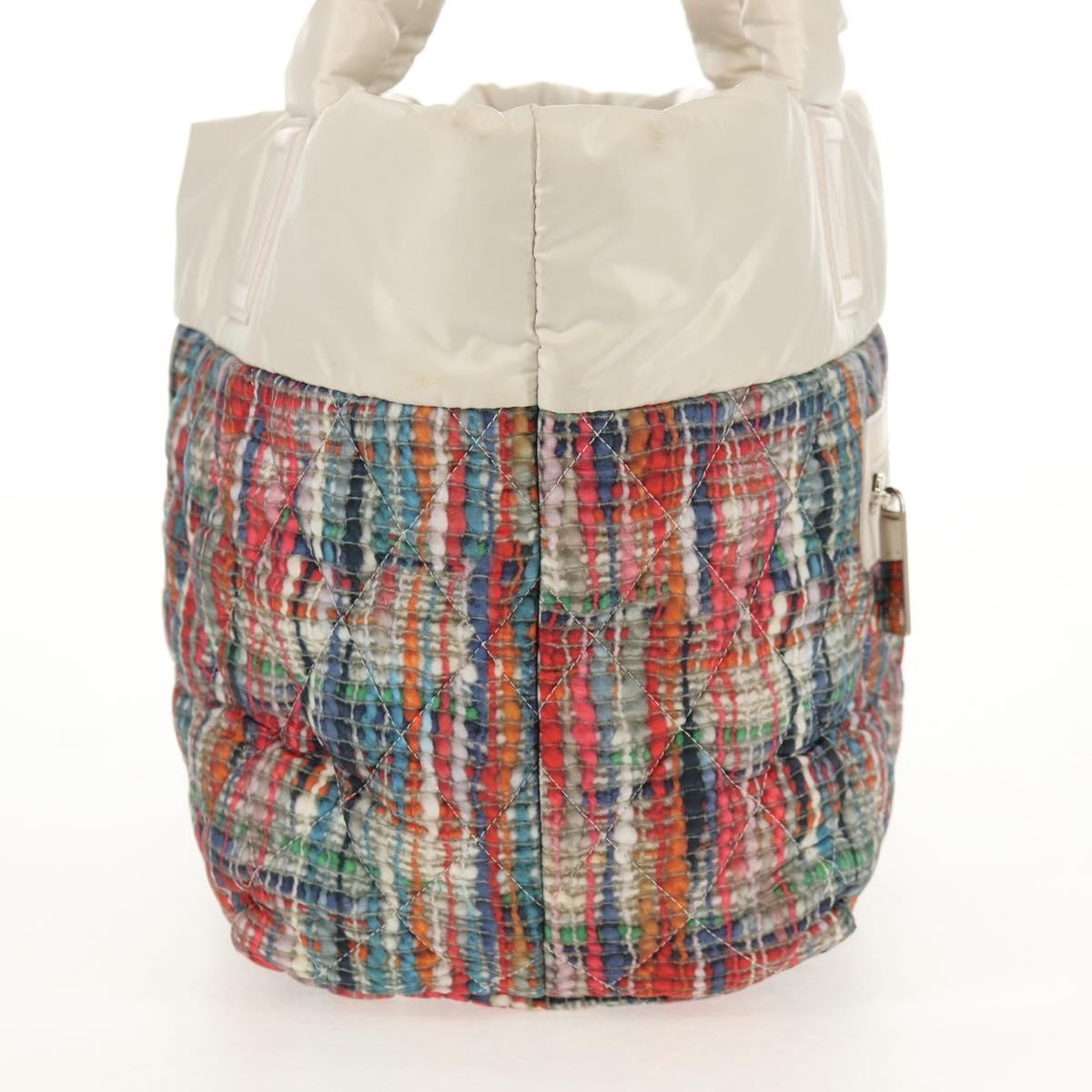 Chanel Coco Cocoon Reversible Tote Quilted Printed Nylon, WHITE, NYLON, Tote bag