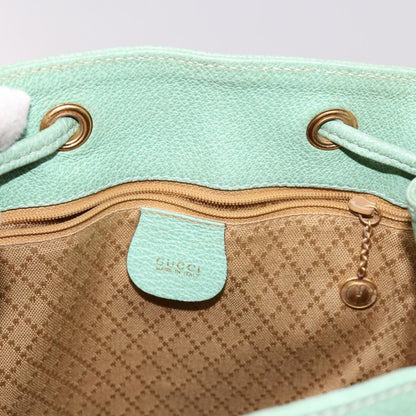 Gucci Vintage Bamboo Drawstring Backpack Suede and Leather, BLUE, SUEDE, Backpack