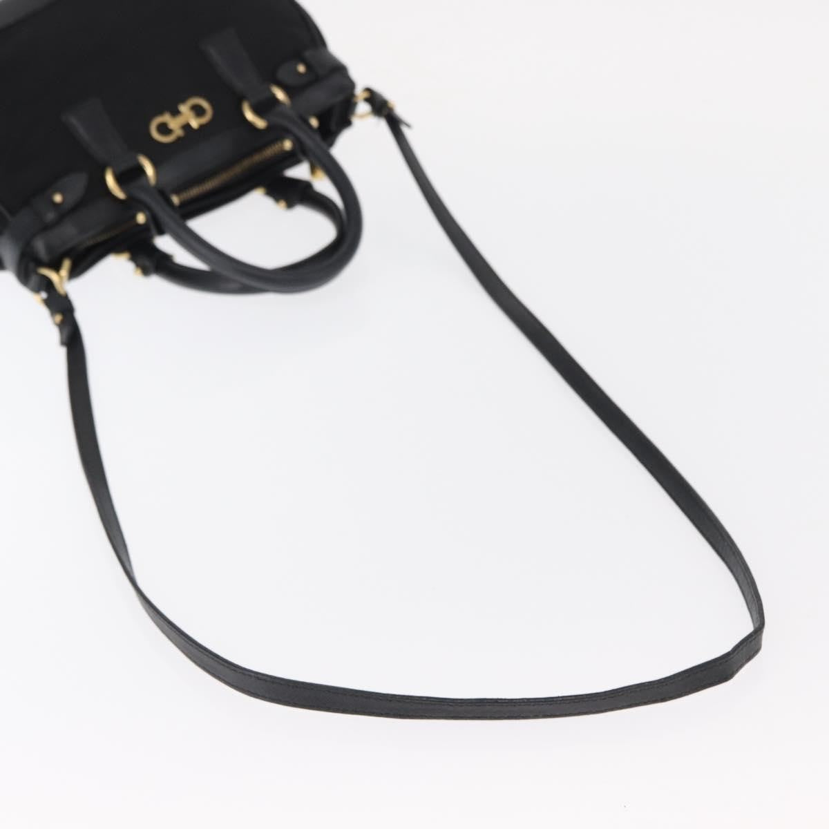 Salvatore Ferragamo Gancini handbag Nylon, BLACK, NYLON, Handbag