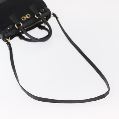 Salvatore Ferragamo Gancini handbag Nylon, BLACK, NYLON, Handbag