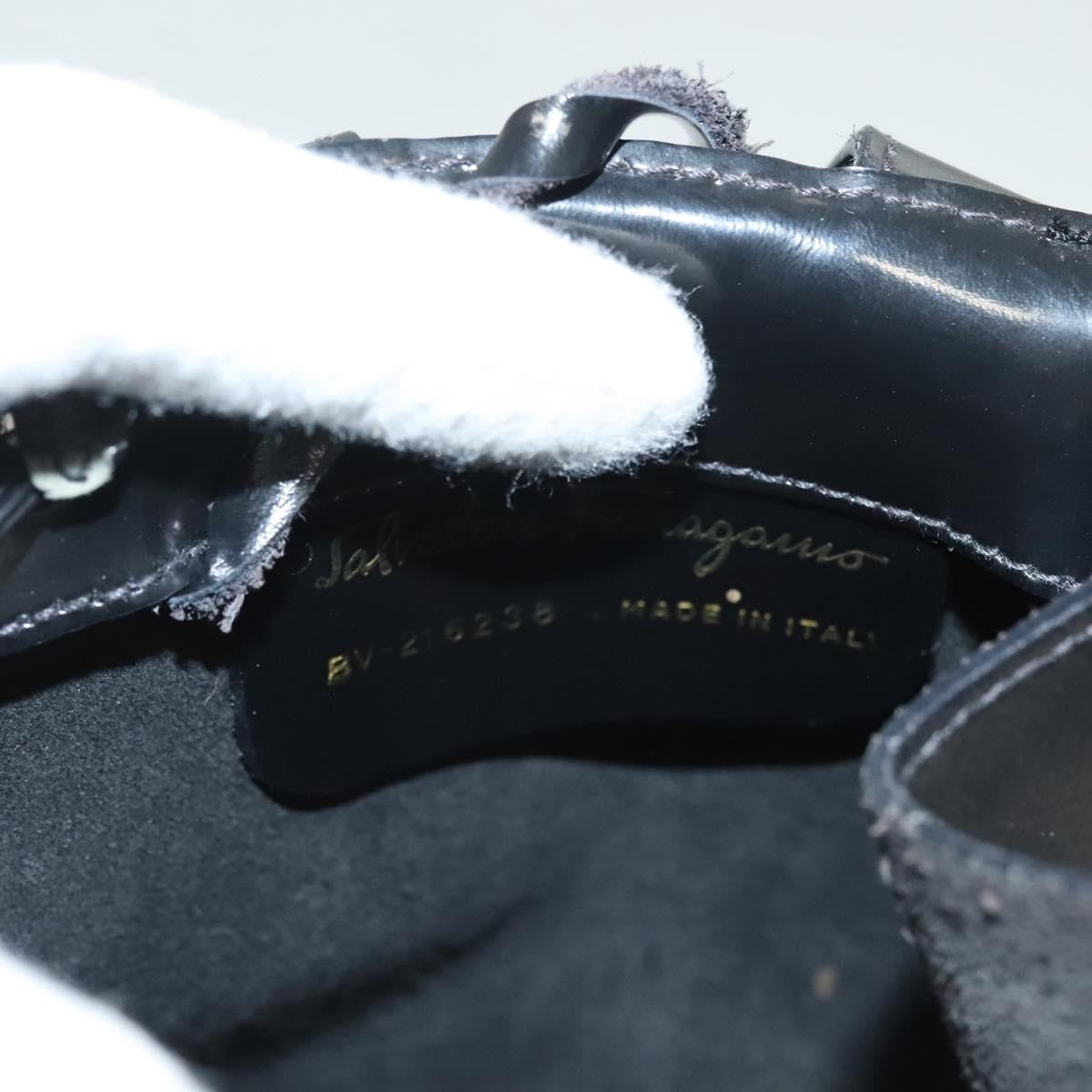 Salvatore Ferragamo Vintage Gancini Backpack Patent Leather, BLACK, PATENT_LEATHER, Backpack