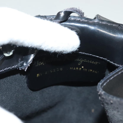 Salvatore Ferragamo Vintage Gancini Backpack Patent Leather, BLACK, PATENT_LEATHER, Backpack