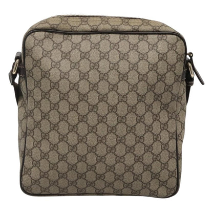 Gucci Front Zip Messenger GG Coated Canvas, BEIGE, CANVAS, Shoulder bag